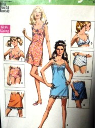 8750 1970 HALF SLIP,MINI 1/2 SLIP,BRA,PANTIES PATTERN 18,12